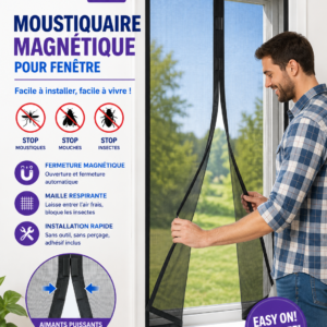 moustiquaire magnétique pour fenêtre – protection anti‑moustiques sans effort profitez de l’air frais sans subir les moustiques, mouches et insectes. installation rapide, fermeture automatique, confort garanti.